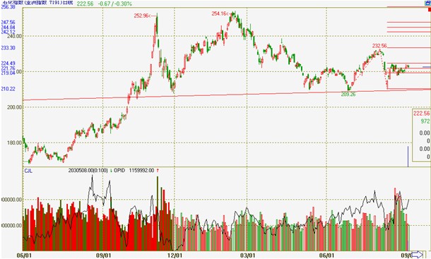 图六 文华石化指数日线图形态解析预测（资料来源：文华财经 倍特期货）